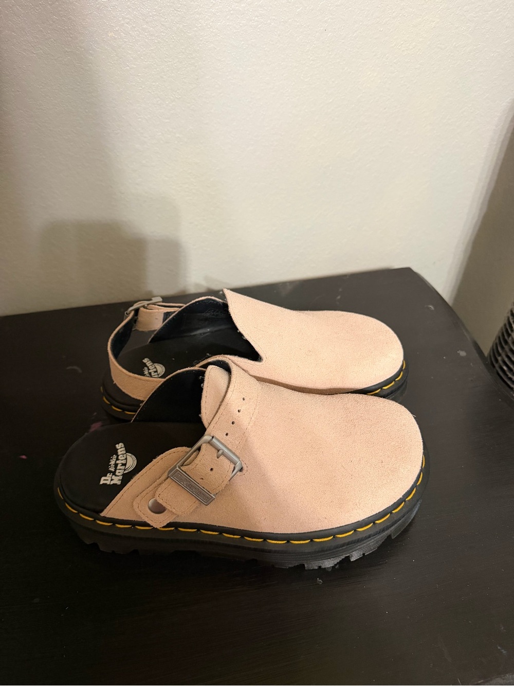 Dr. Martens Pink zeb zag mules